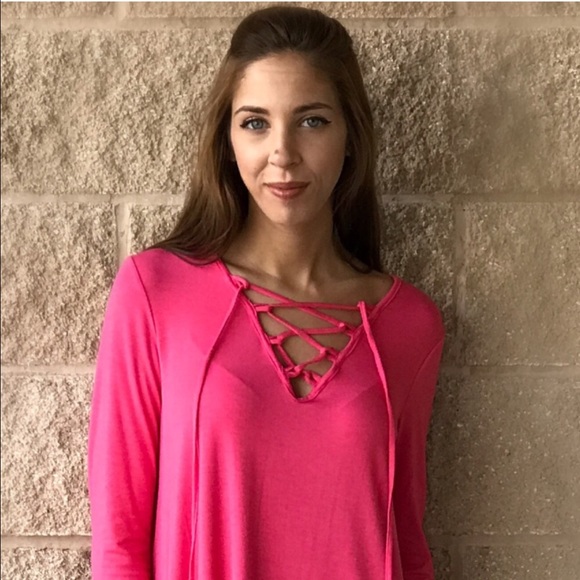 🌸 Ava Lace Up Long Sleeve Tee - Picture 4 of 7