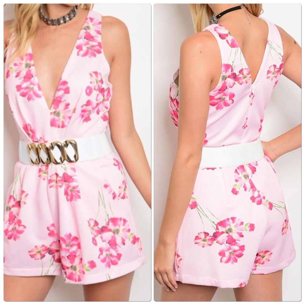Restock Light Pink Romper with Belt