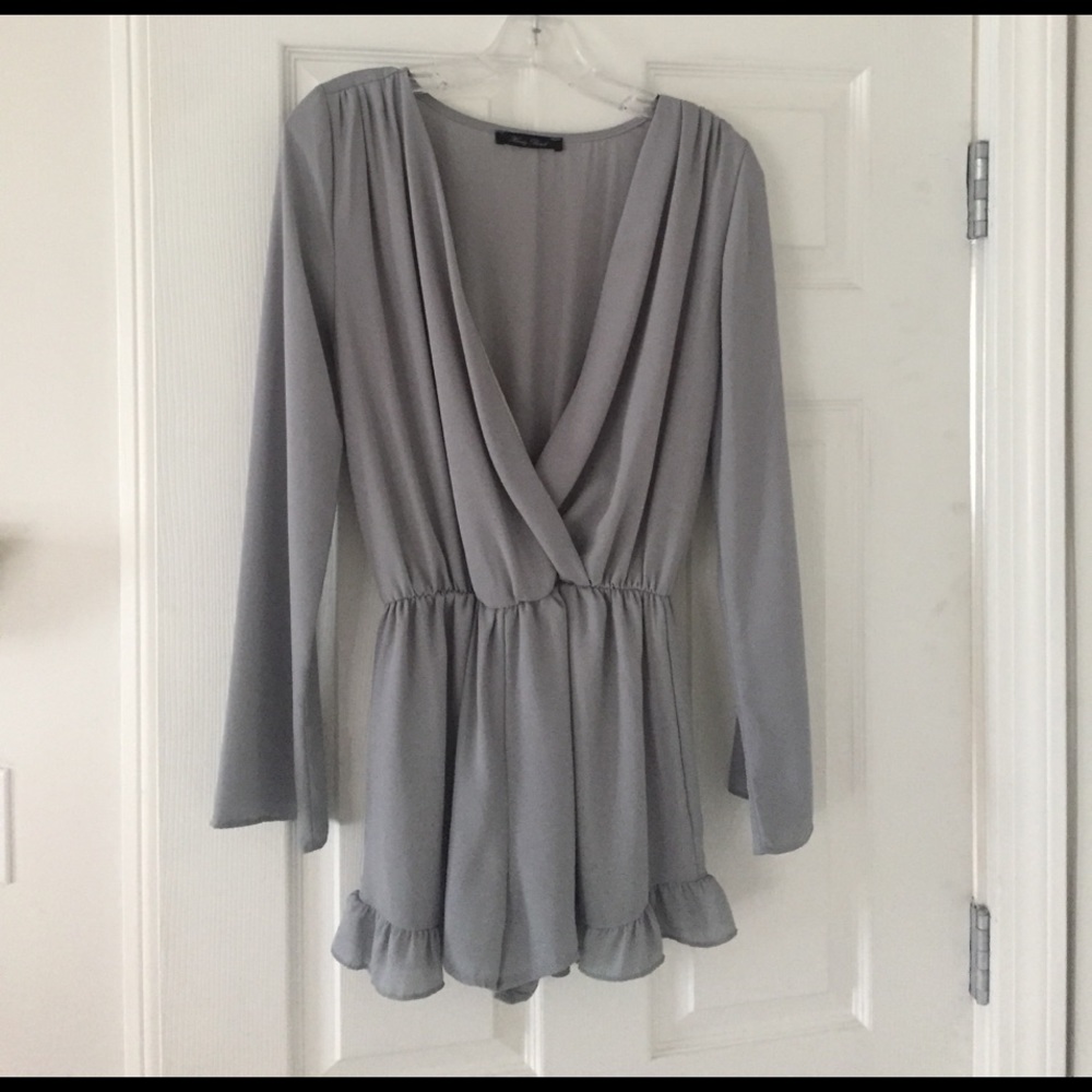 NEW Honey Punch long sleeve Ruffle Romper