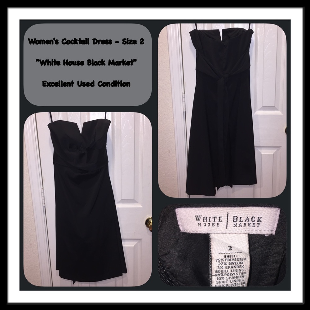 Women's Size 2 "WHBM" Black Cocktail Dress - EUC!