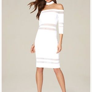 Bebe White dress with choker.