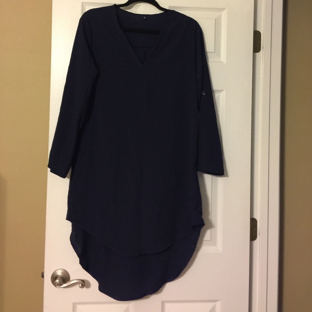 Navy hi-lo shirt Dress