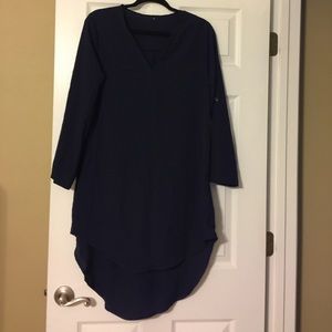 Navy hi-lo shirt Dress