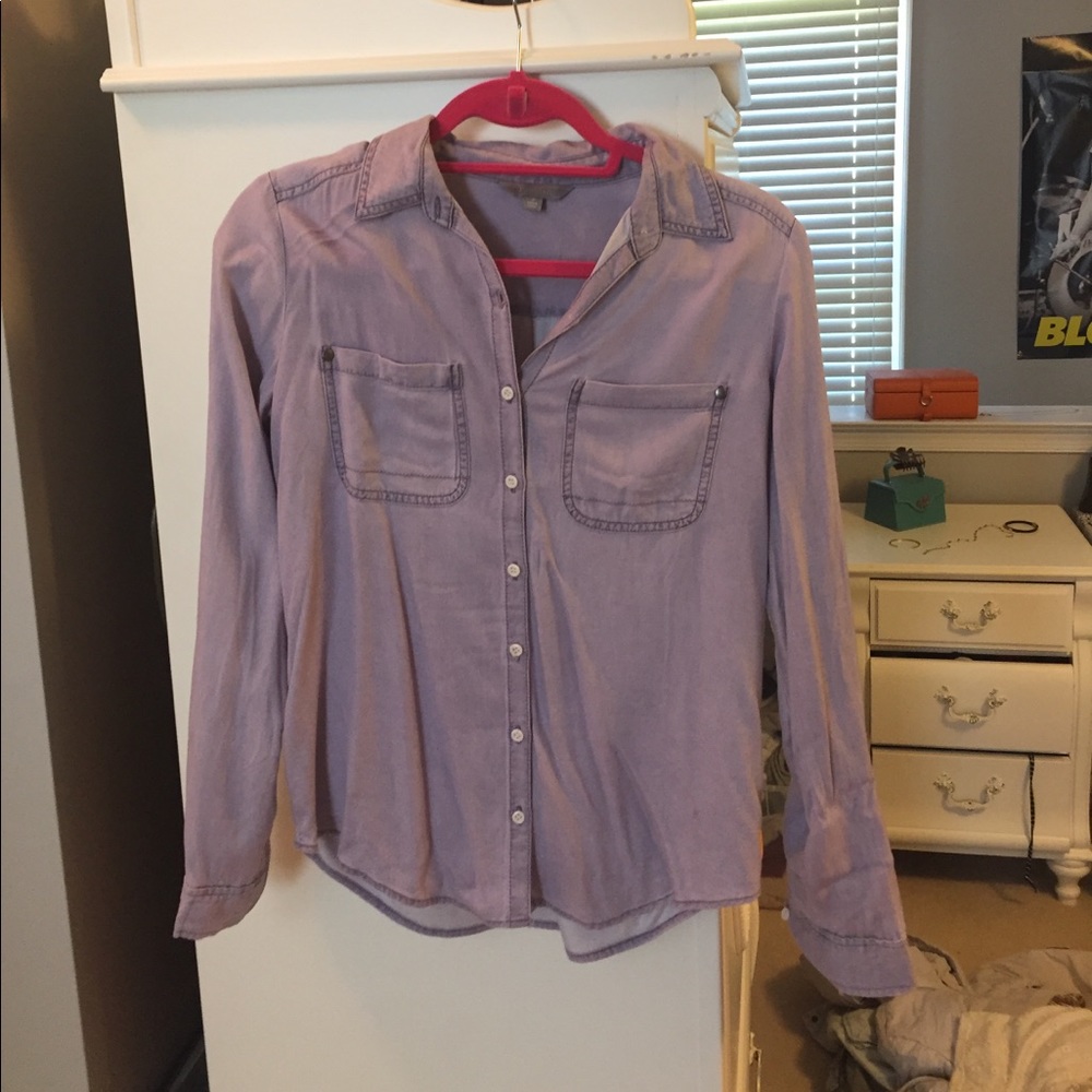 Lavender flannel button down shirt