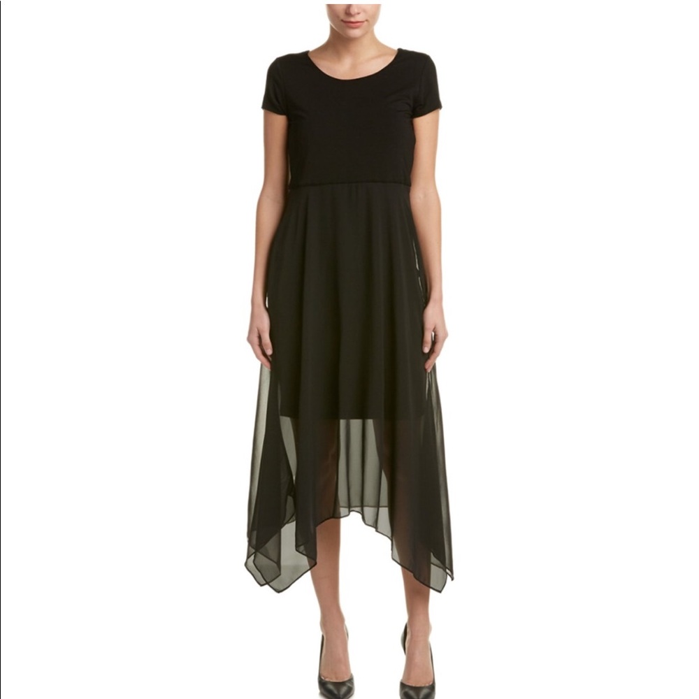 Vince Camuto short sleeve midi black dress XS