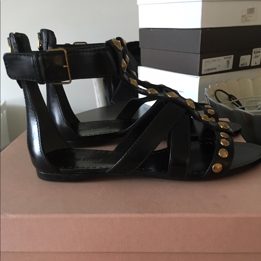 Miu miu studded sandals size 6