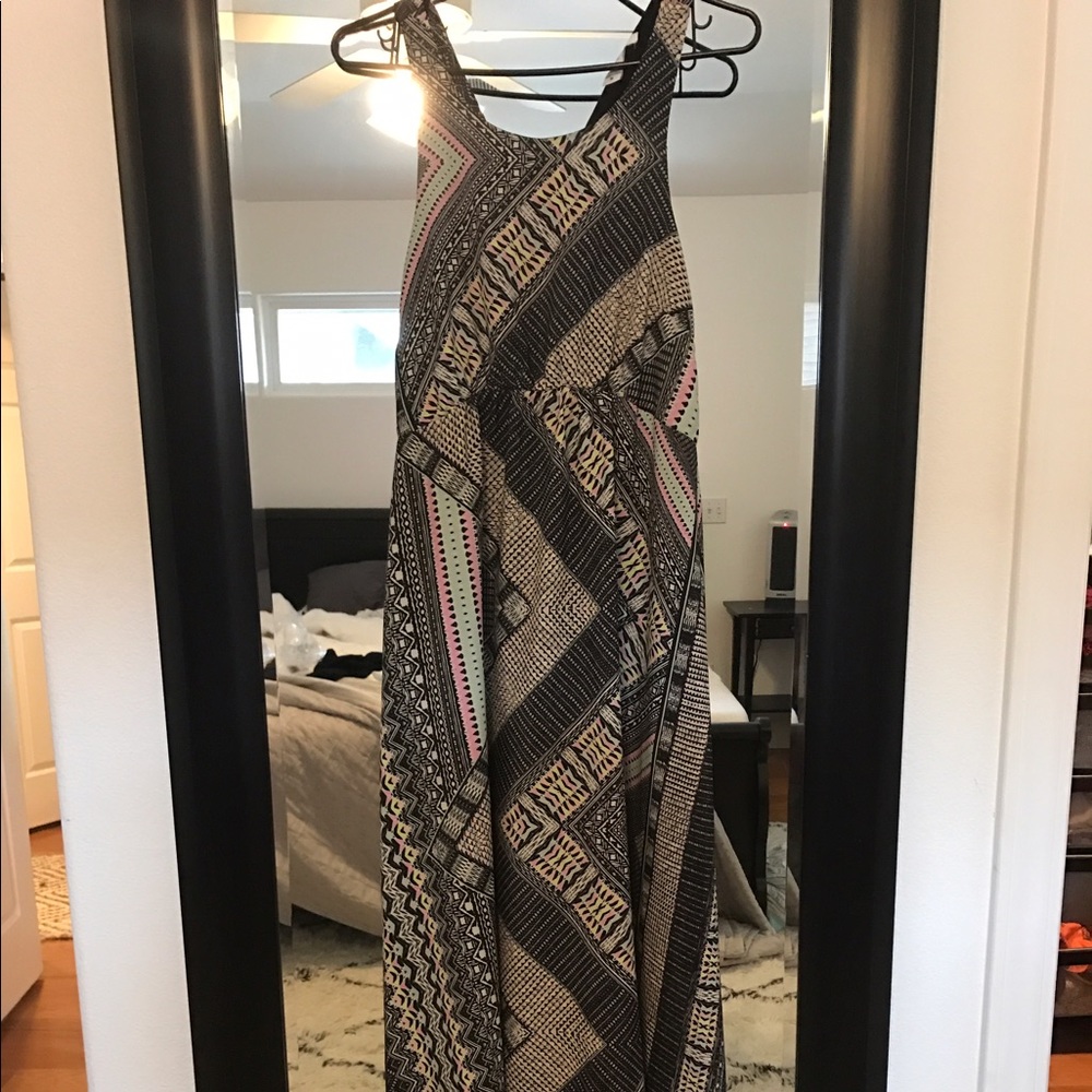 Bar III long racer back dress, size M
