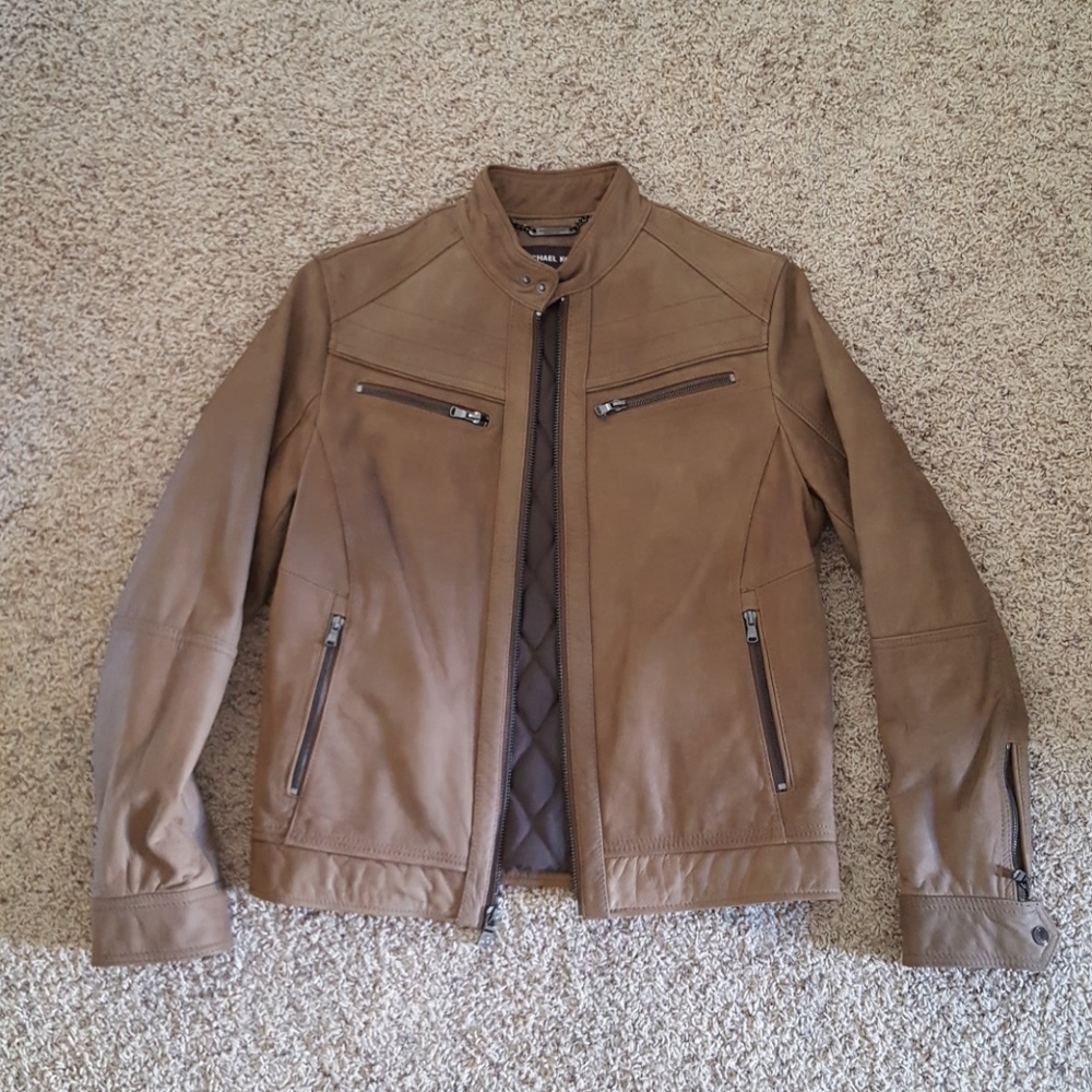 Michael Kors Tan Leather Jacket