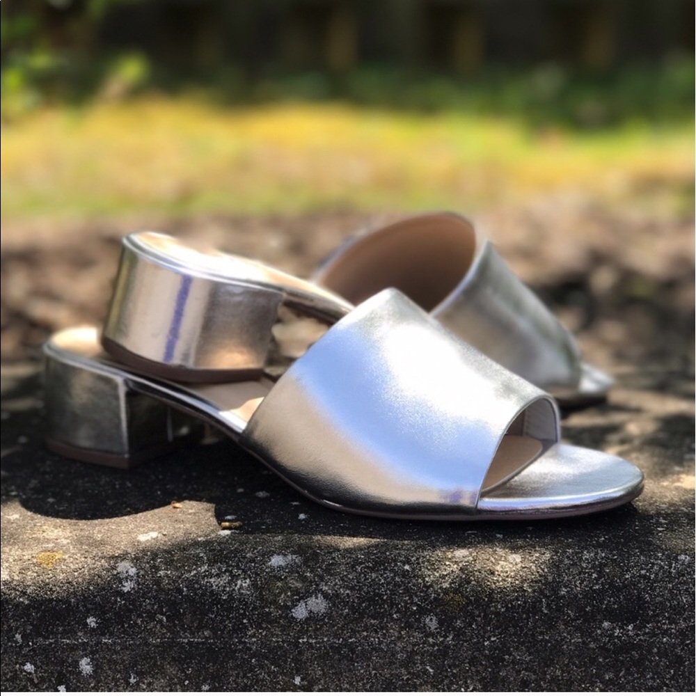 Silver Metallic  Mules - Picture 4 of 8
