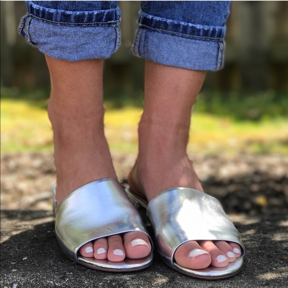 Silver Metallic  Mules - Picture 2 of 8