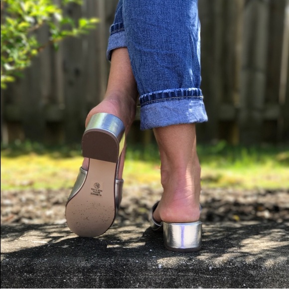 Silver Metallic  Mules - Picture 3 of 8