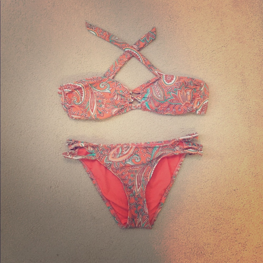 O'Neill orange paisley Bikini set