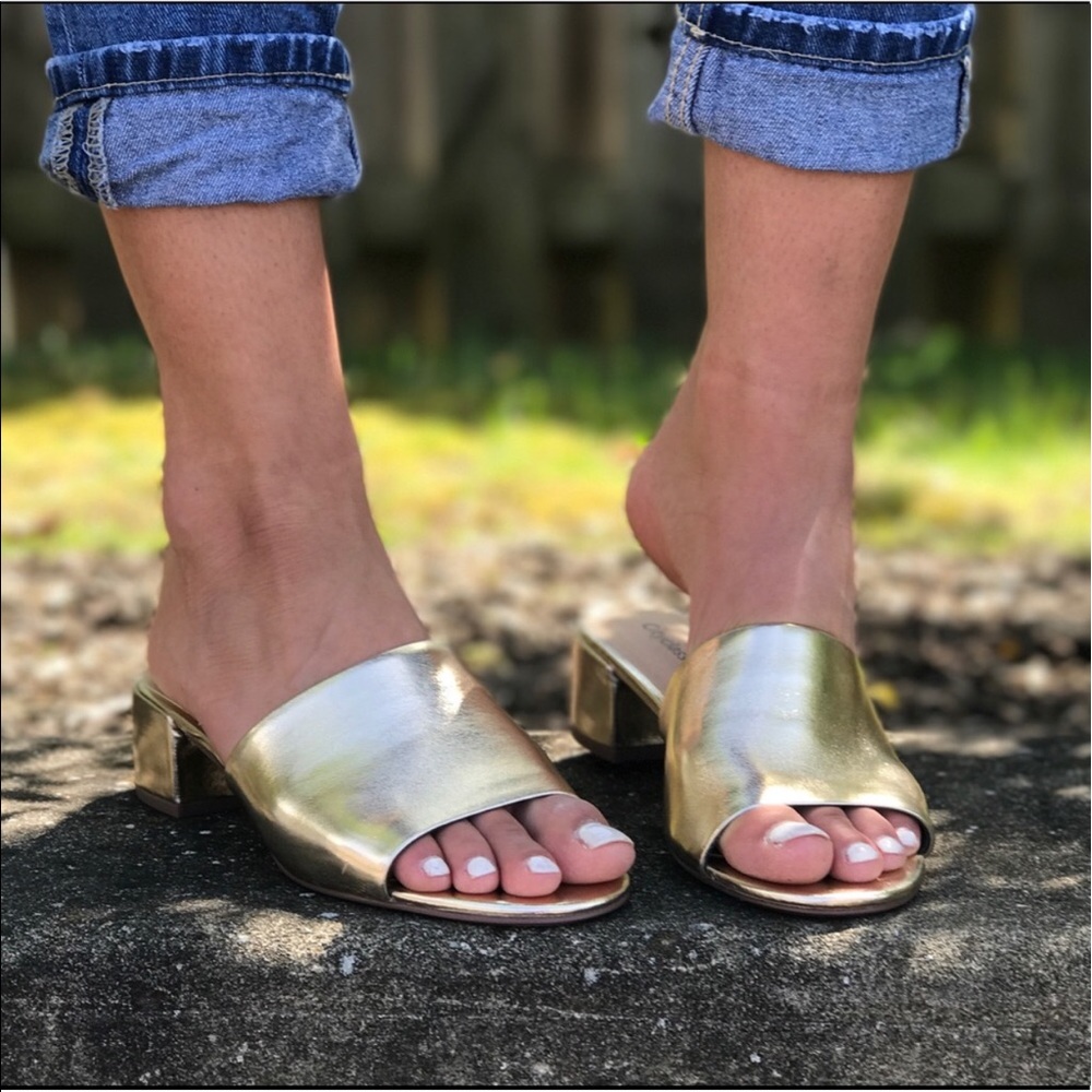 Metallic Gold Mules - Picture 2 of 7