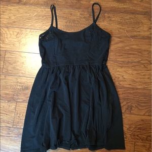 Black dress with lace detail