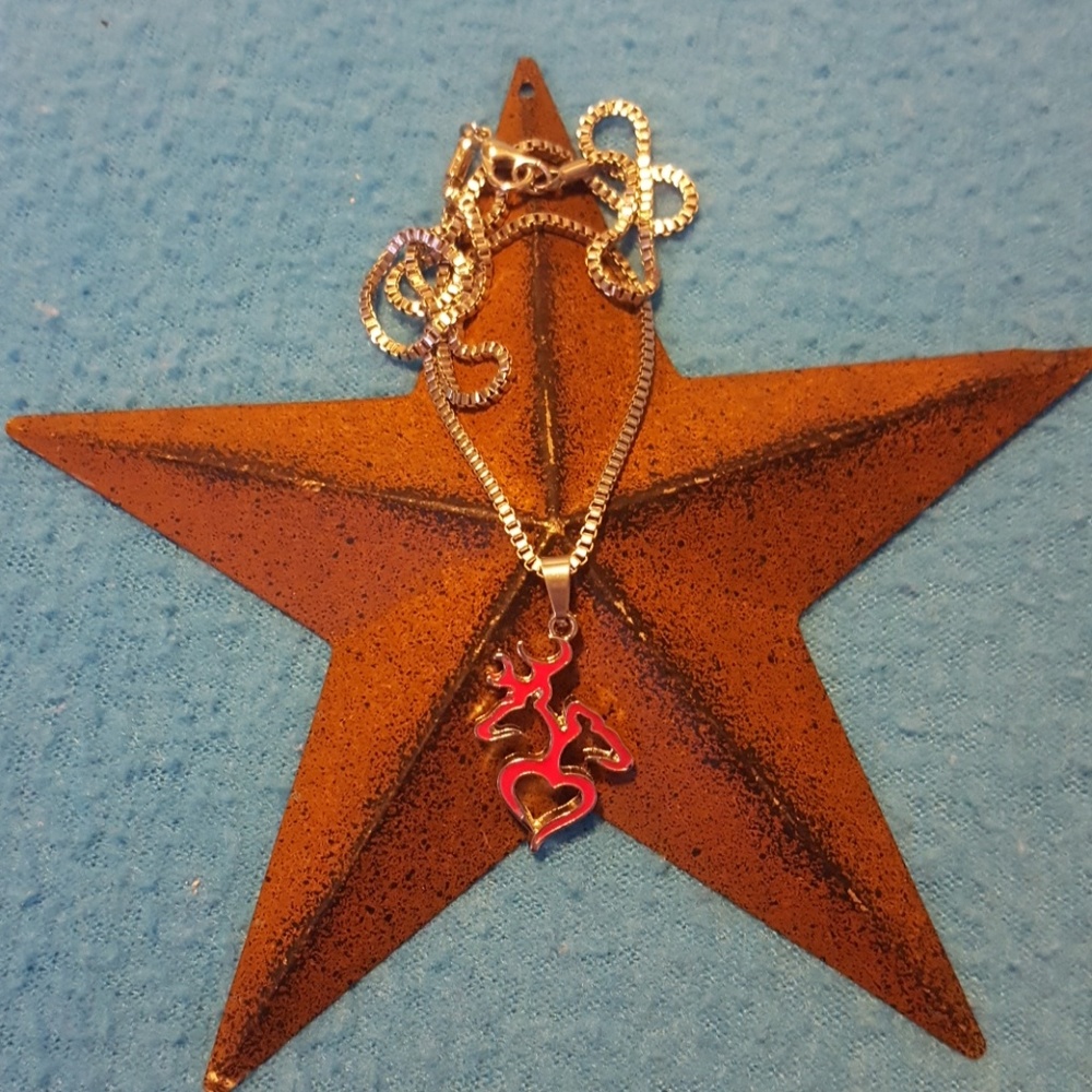 Buck and Doe heart necklace