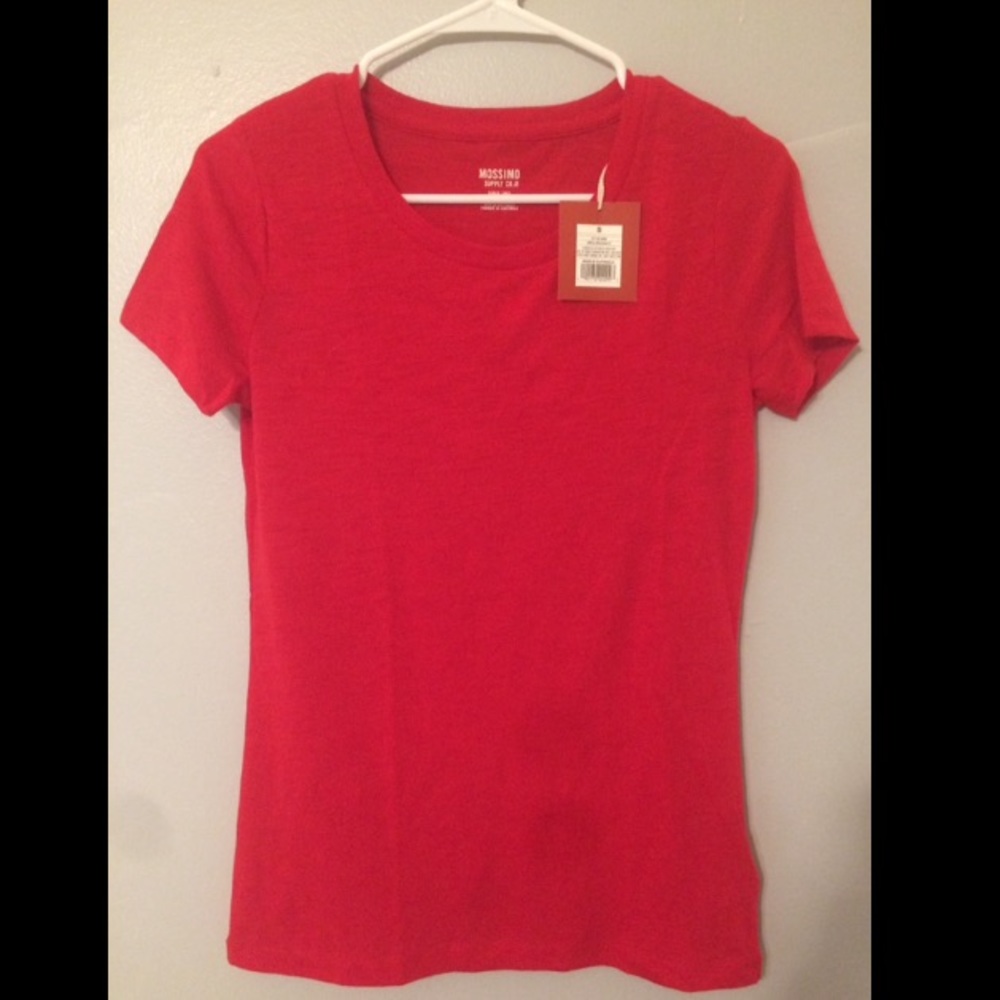 Brand New Red Scoop Neck Tee