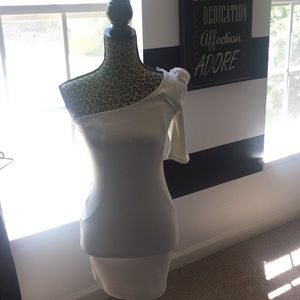 White summer off shoulder dress