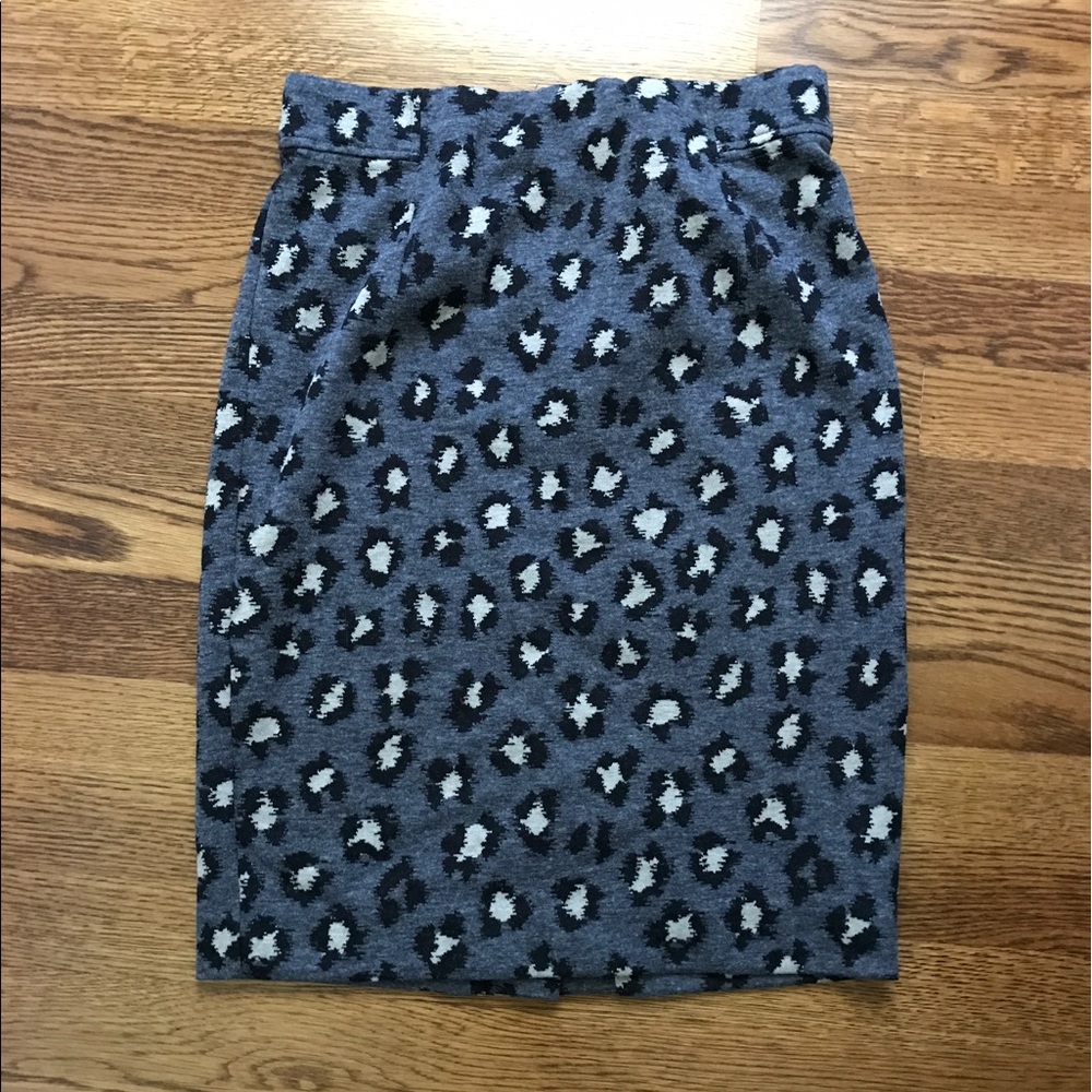Loft Petite Leopard Print Knit Skirt