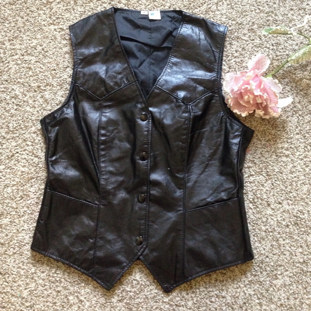 Black vest leather