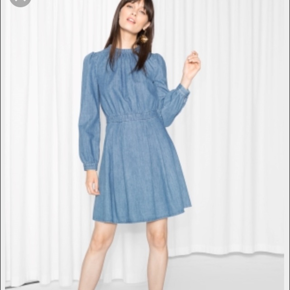 waisted denim dress from & other stories