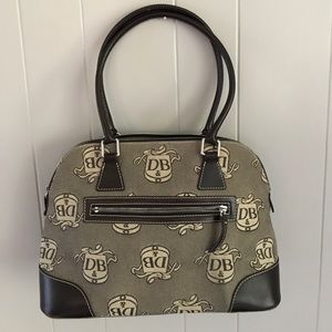 Dooney & Bourke signature canvas dark leather bag