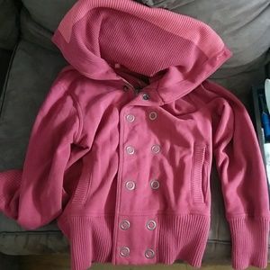 Women's red puma zip up jacket cotton size L