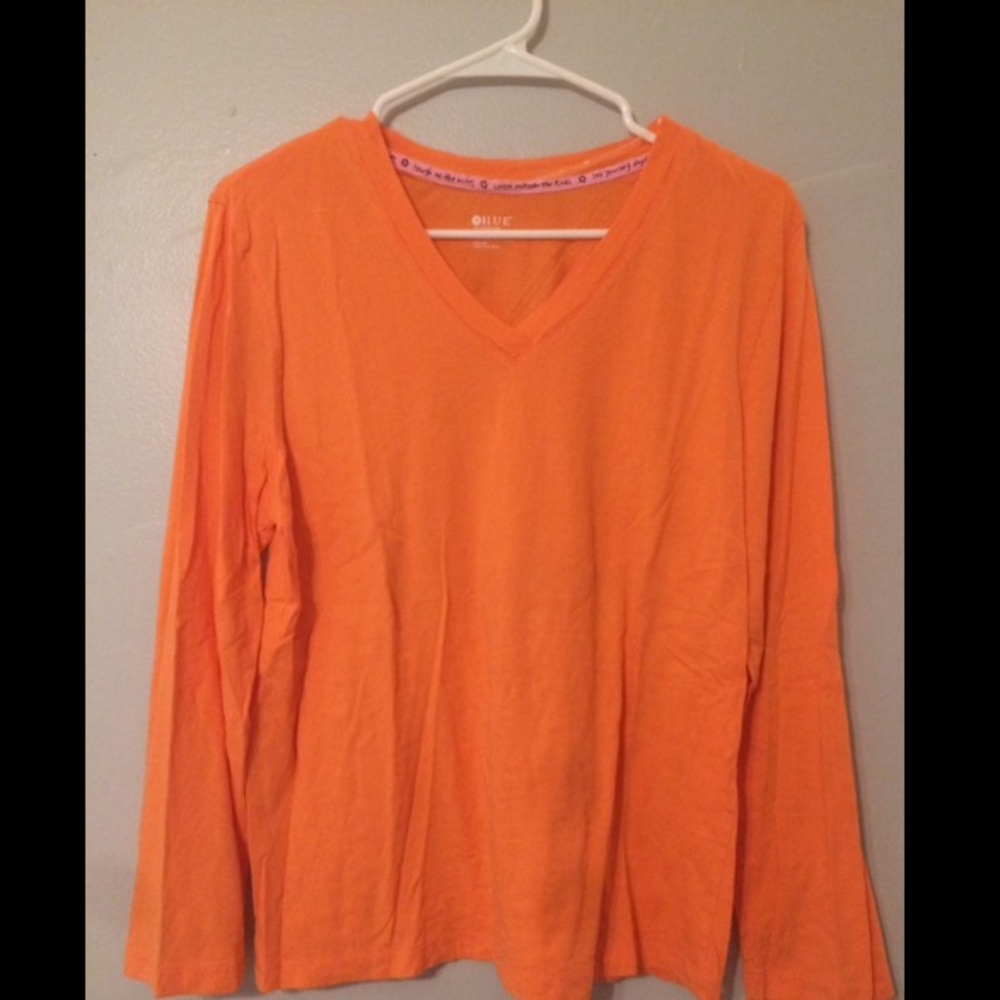 Orange Cotton Long-sleeve Tee