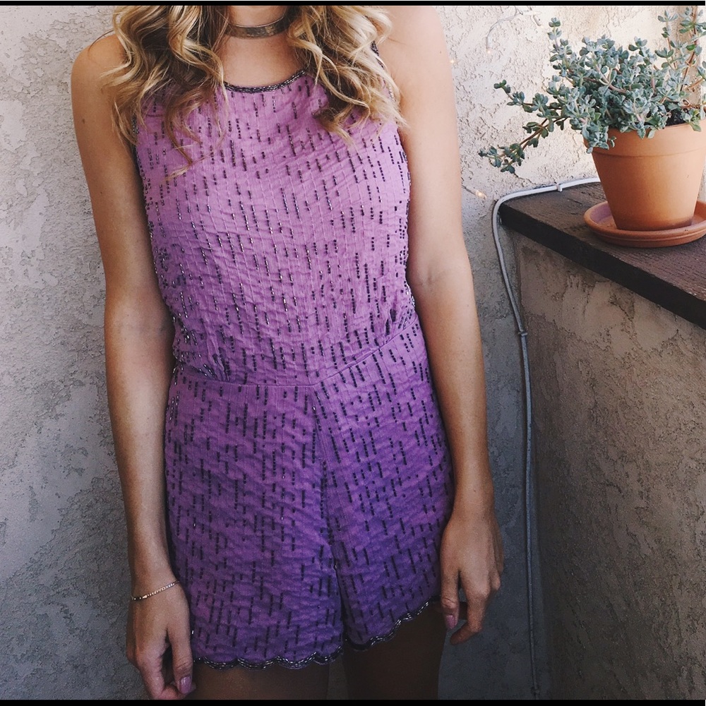 Free People purple sequin romper