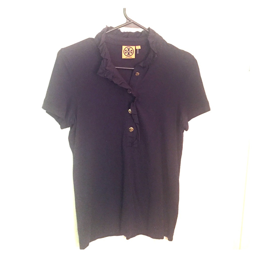 Navy Tory Burch Knit Polo