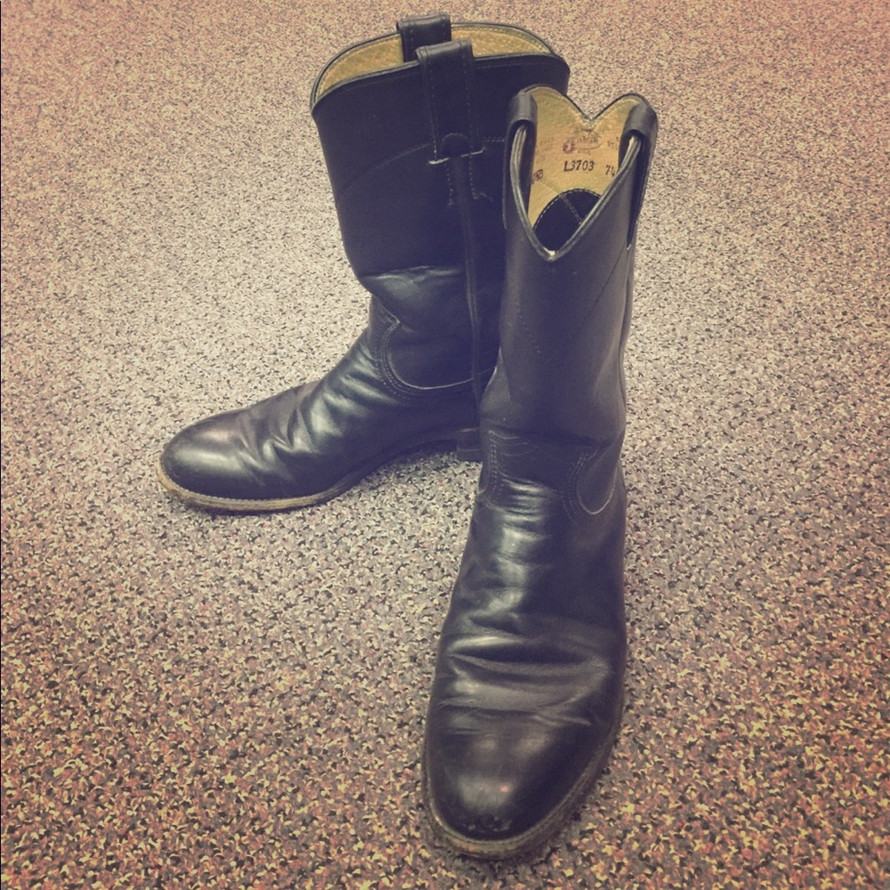 Justin Roper Classic Black Cowgirl Boots