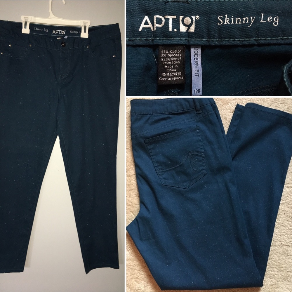 Apt. 9 Shimmer Skinny Leg Crop pants
