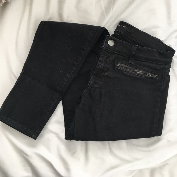 J Brand skinny black jeans with zipper detail - Picture 1 of 2