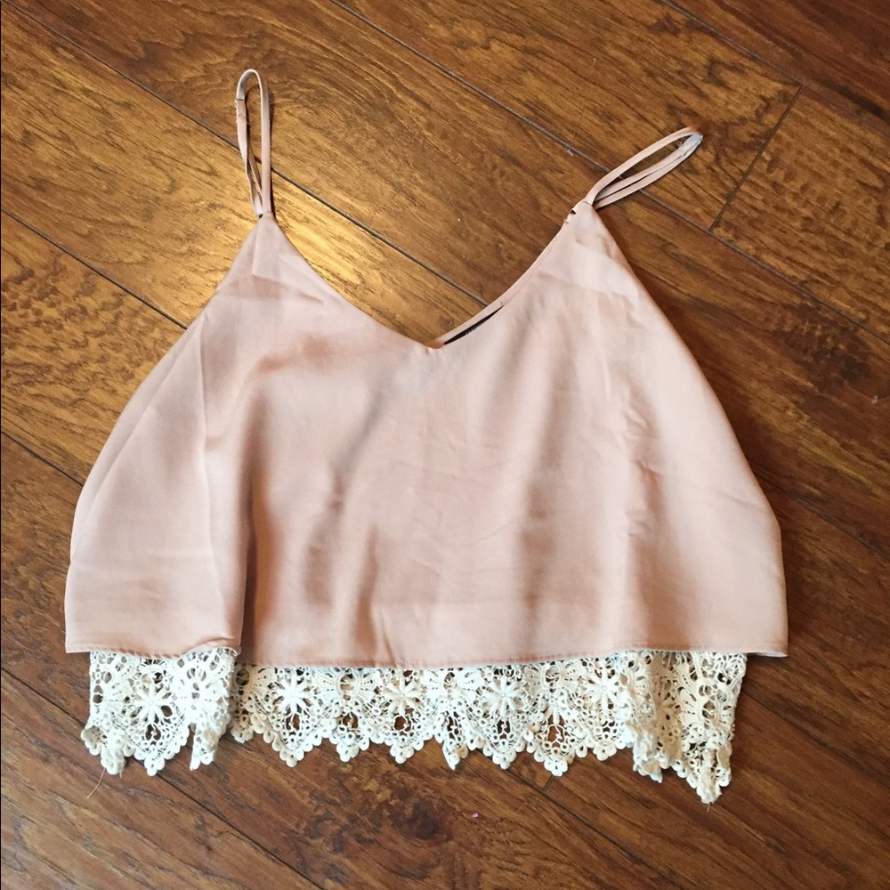 Cute lace and pink crop top