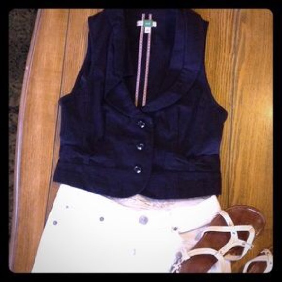 ✨Anthropologie Ett Twa BarbershopHarmony Vest Navy - Picture 3 of 7