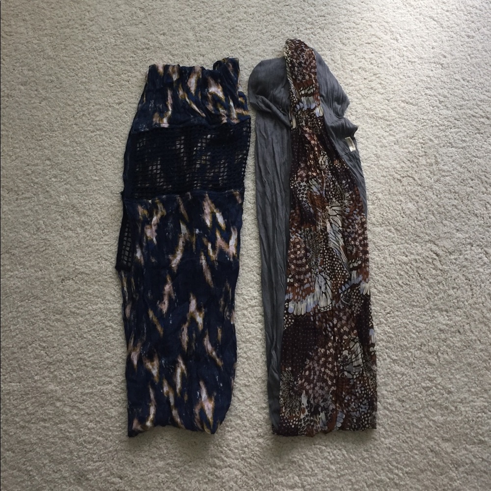 Two patterned circle scarves