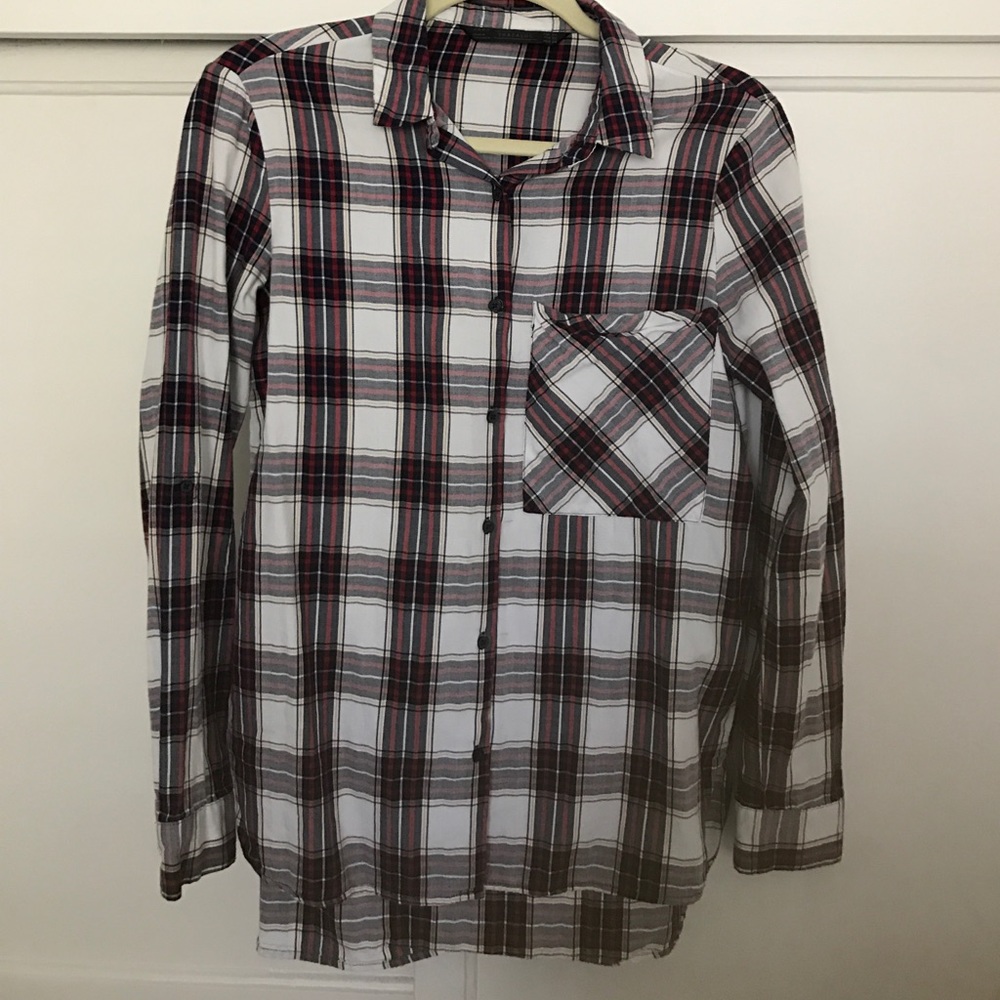 Zara cotton flannel button down