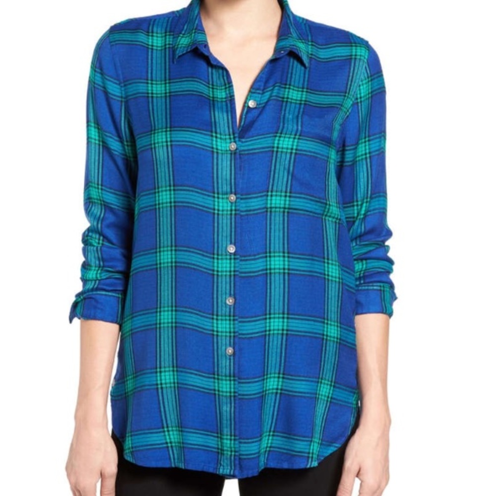 Lucky brand plaid side button shirt