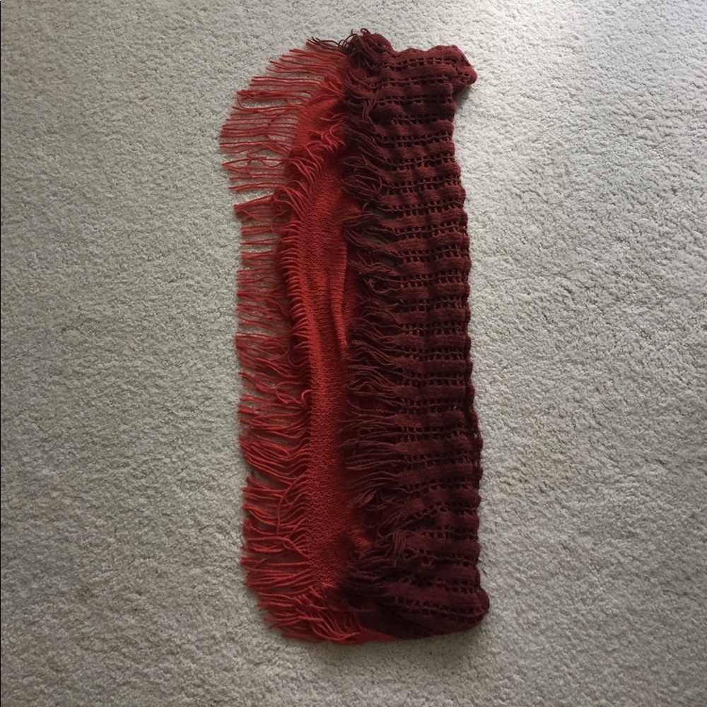 Multicolor fringe circle scarf