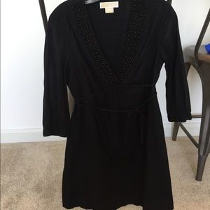Michael Kors Medium Black Beaded Shift Dress