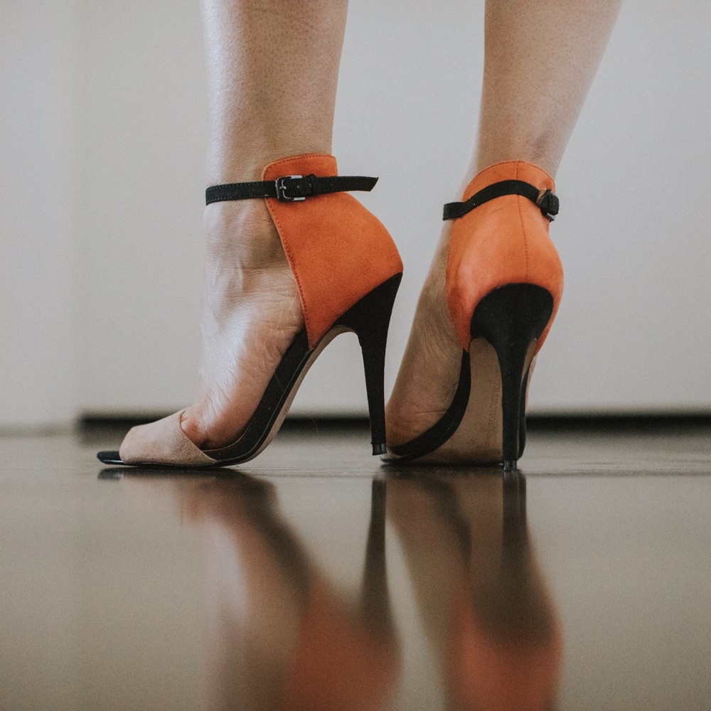 Zara Colorblock Basic Suede Sandals