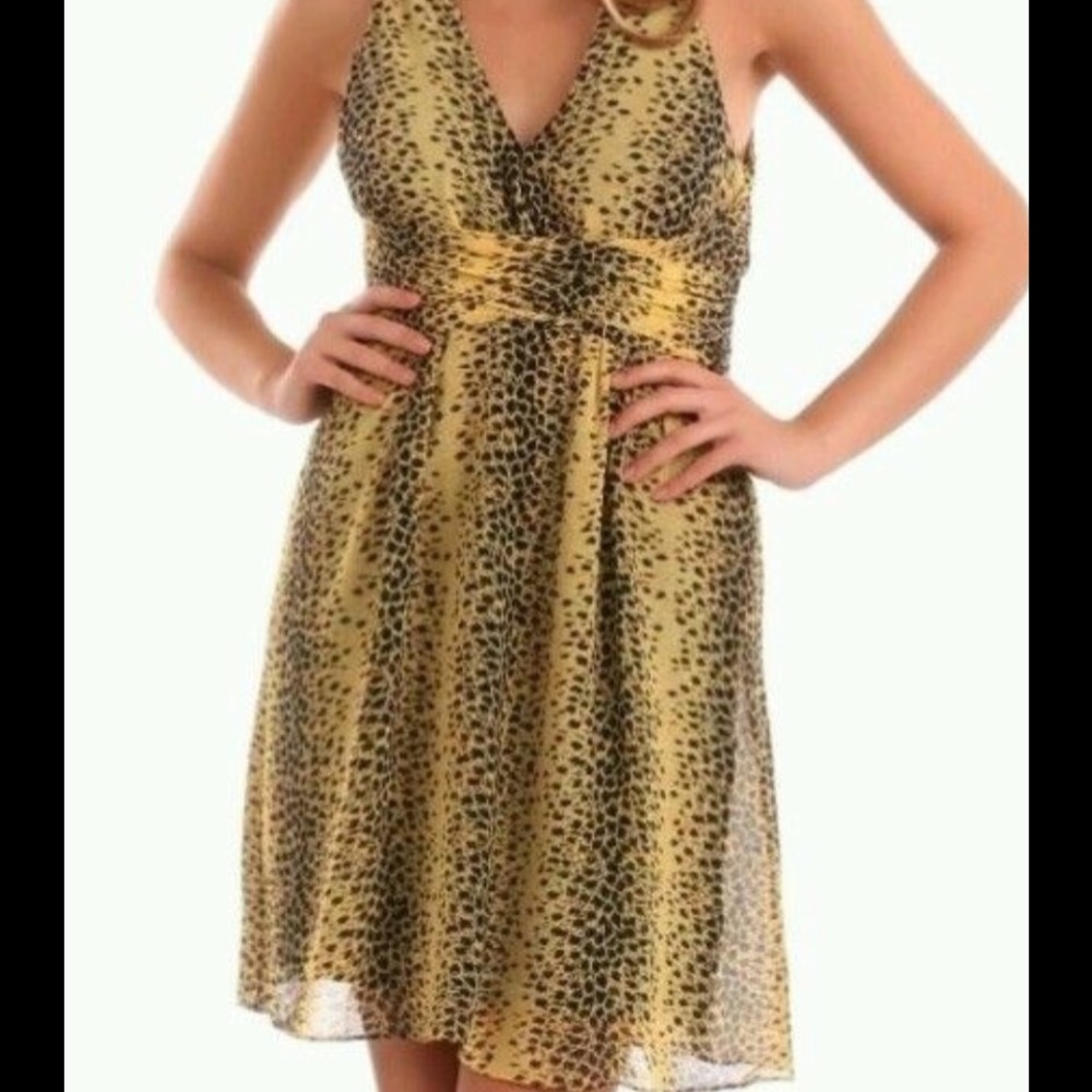 Guess Leopard Print Padded Dress Size 4.