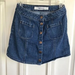 Brandy Melville "Bruce" Button Front Jean Skirt