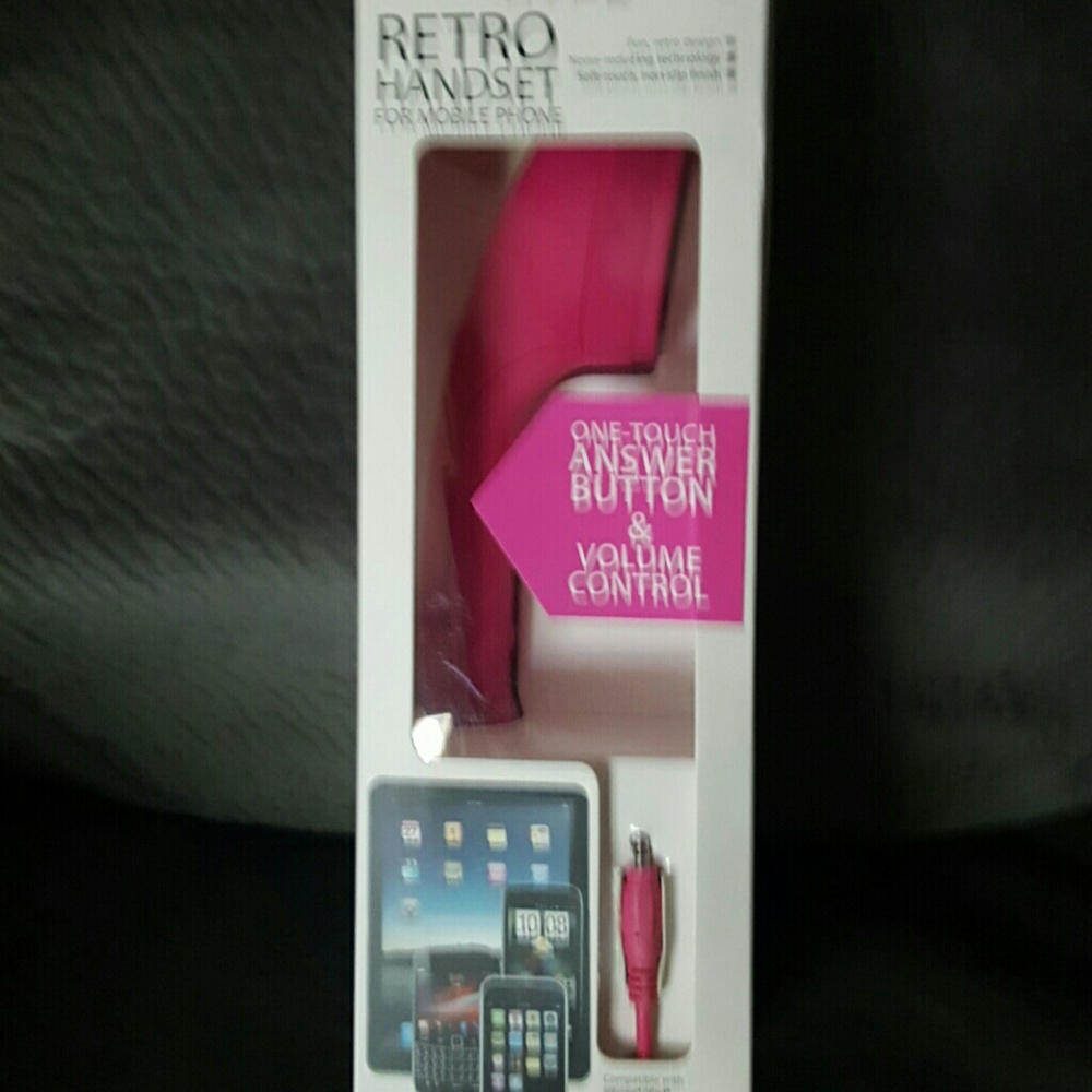 Retro pink phone handset fits any cell phone