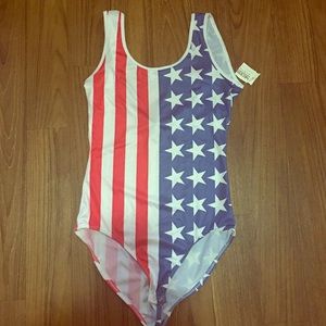 AMERICAN FLAG BODYSUIT
