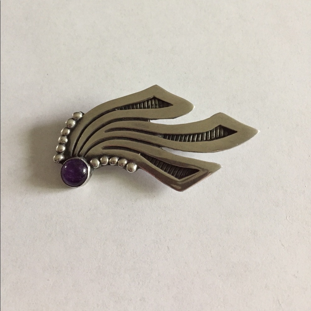 Vintage Maricela Taxco Beaded Leaf Pin