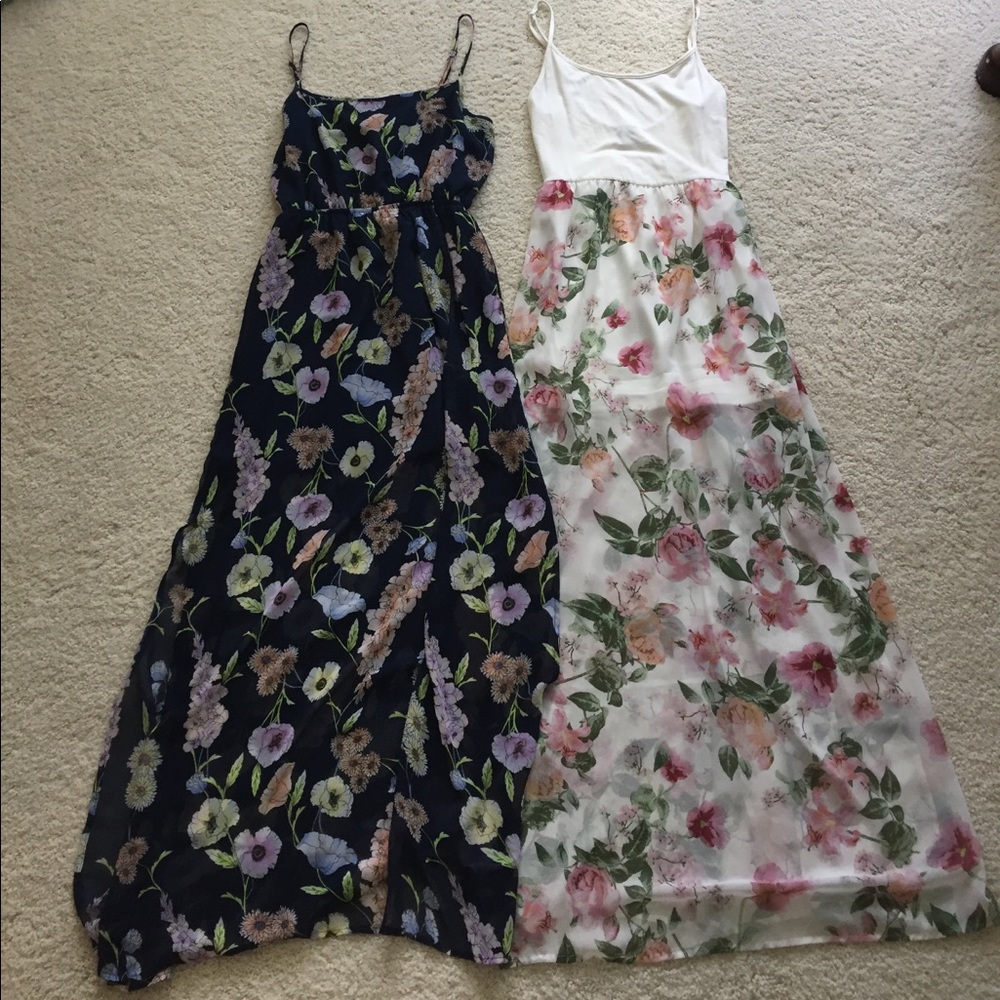 Two beautiful and elegant floral maxi dresses