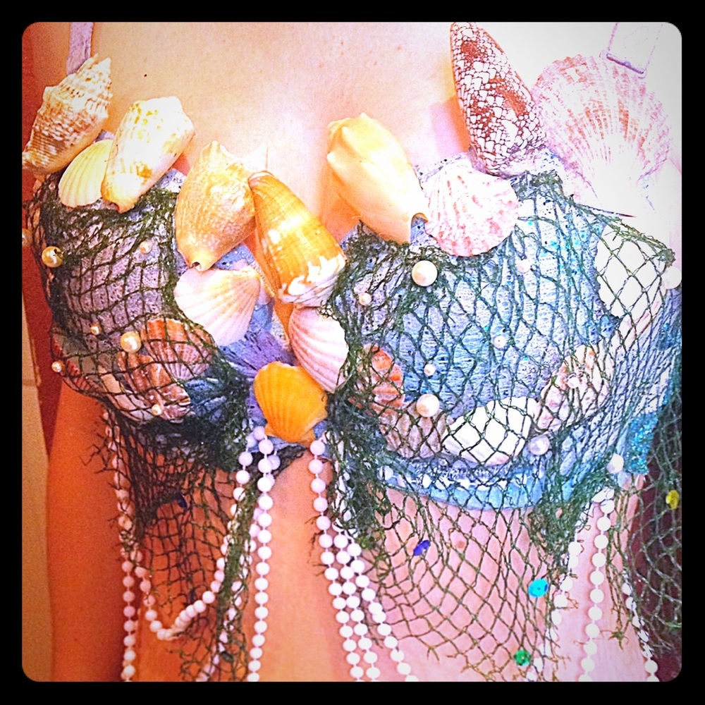 Mermaid bra and crown rave bundle