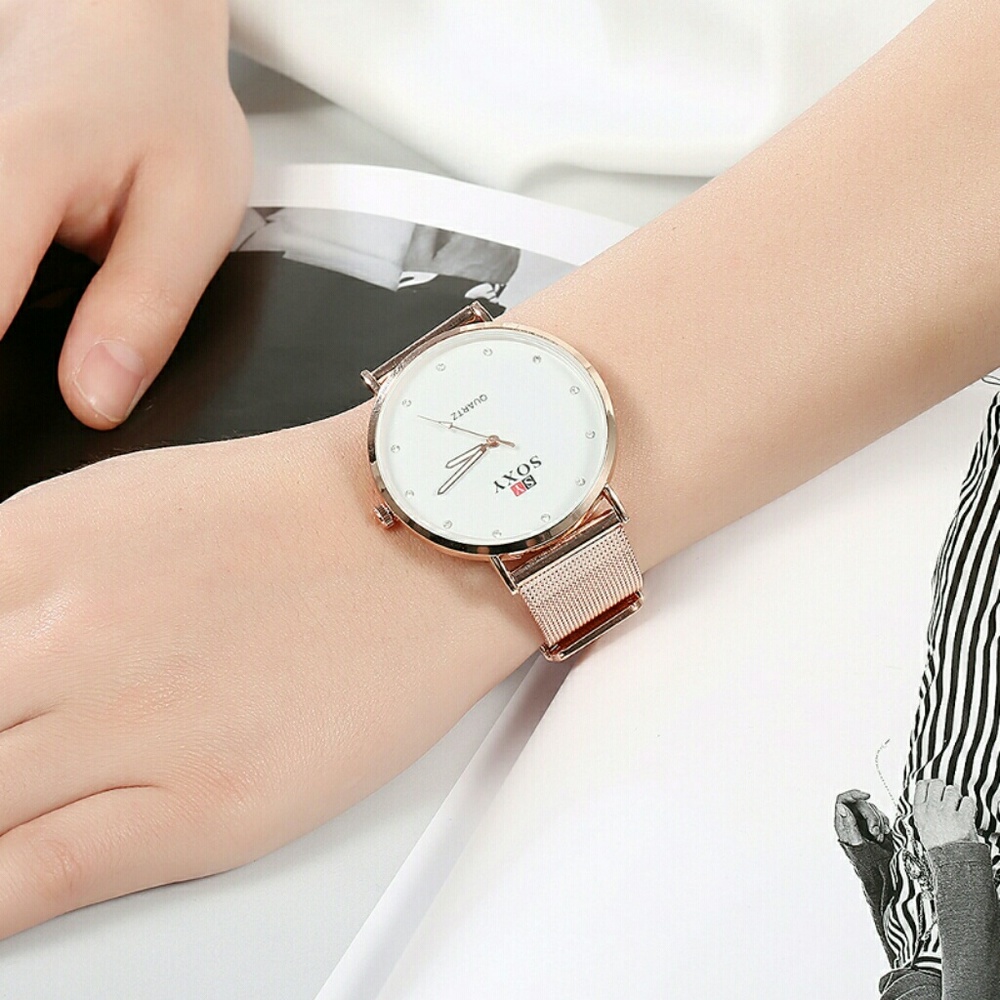 Canino Rose Gold-Tone Minimalist Business Watch Fo