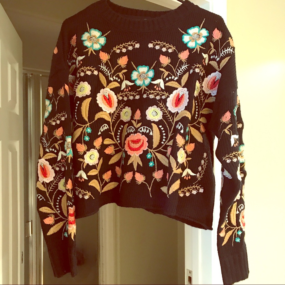 Rare Zara embroidered sweater