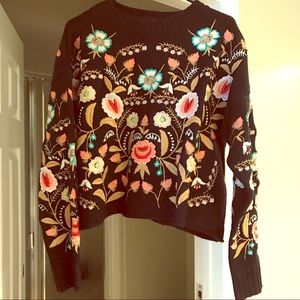 Rare Zara embroidered sweater